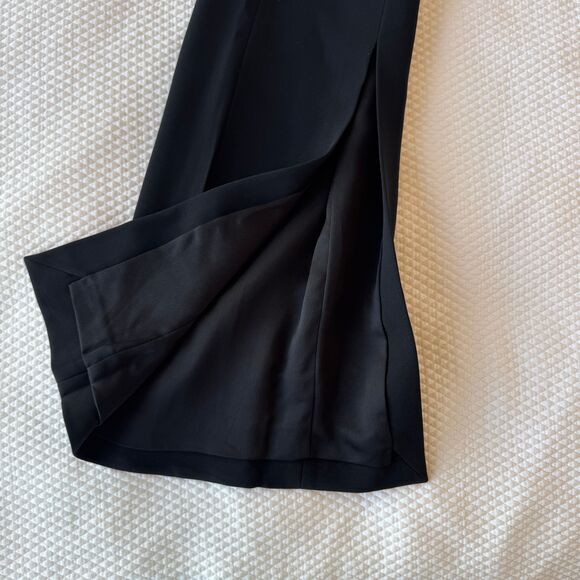 Jonathan Simkhai Black Slit Hem High Waisted Flare Womens Pants Size 4 - Picture 5 of 8